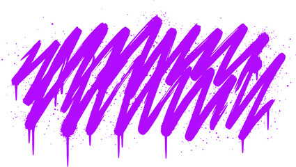 Purple graffiti spray paint scribble, urban street art splash with paint drips, vibrant violet spray texture vector on white background © 成 sнıηяα тєηsєı ツ