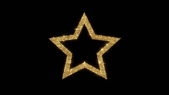 golden star shape morphing animation loop seamless