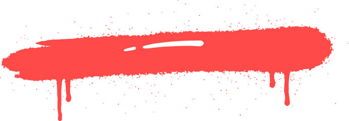 Red spray paint stroke with dripping effect, urban graffiti brush texture vector, vibrant crimson aerosol splatter for street art design © 成 sнıηяα тєηsєı ツ