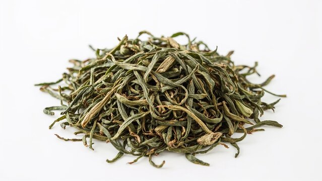 Dried tea leaves pile, herbal tea, dry leaves, natural remedies, health and wellness, organic herbs, tea preparation, botanical ingredients, natural tea leaves