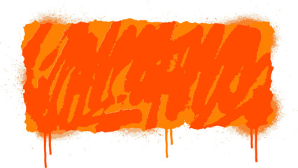 Orange graffiti spray paint banner, urban street art splash with dripping paint, vibrant textured spray paint background vector © 成 sнıηяα тєηsєı ツ