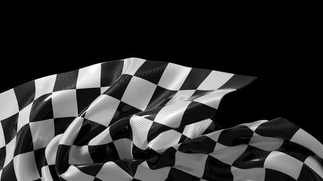 Elegant monochrome racing banner silk material folding smoothly