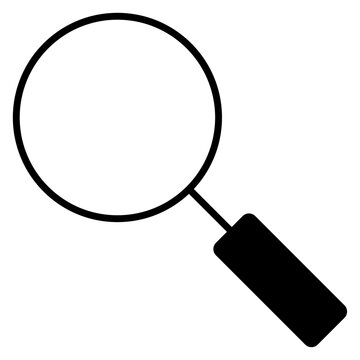 Magnifying glass icon black line search symbol loupe sign find inspect optical zoom lens isolated on white background vector