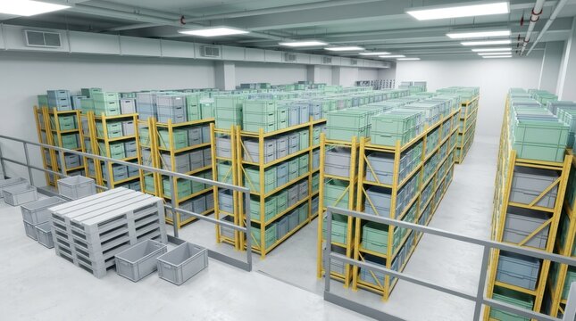 Urban Fulfillment Hub with Tidy Shelving Units
