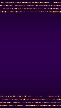 purple christmas background with golden glitter shiny stars and bokeh lights border frame animation, abstract holiday new year vertical social media motion background