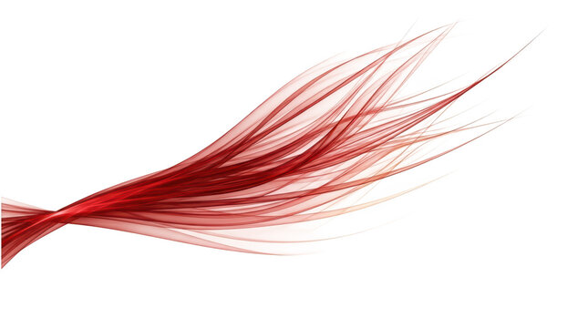 Abstract red flowing lines artwork with dynamic movement and intricate details on a clean transparent background