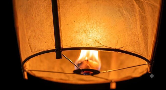 Glowing traditional oil lantern illuminating darkness with warm light, comfort, hope, and serenity tonight