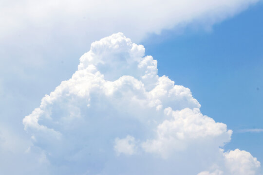 Natural Blue Sky with White Cumulus Clouds