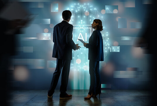 Business Professionals Discussing Artificial Intelligence Technology