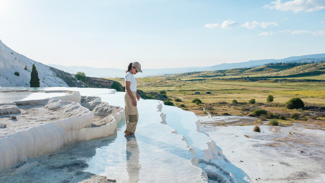 Discovering the surreal beauty of the travertine terraces in Pamukkale Turkey