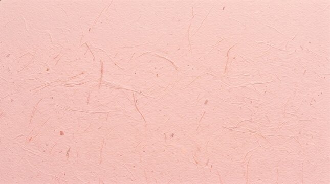 Pale pink handmade textured paper background with natural fiber details for artistic design and stationery