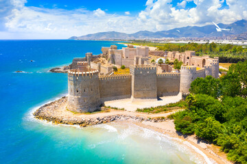Panoramic view of the Mamure Castle in Anamur Town, Turkey © proslgn