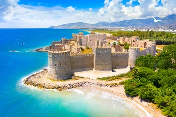 Panoramic view of the Mamure Castle in Anamur Town, Turkey © proslgn