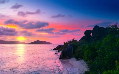 Anse Source D'Argent - the most beautiful beach of Seychelles. La Digue Island, Seychelles © proslgn