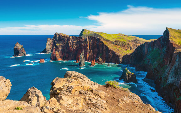 View of one of the best sights of Madeira Island. Cape Ponta de S&atilde;o Louren&ccedil;o, Madeira Island, Portugal