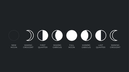 Lunar Cycle Phases A Visual Guide to the Moon's Illumination and Celestial Alignment © john
