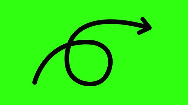 Arrow loading icon concept animation. Hand Drawn Arrow icon isolated.