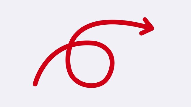 Arrow loading icon concept animation. Hand Drawn Arrow icon isolated.