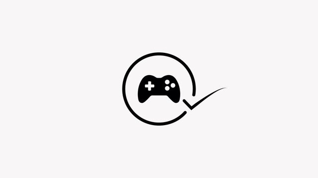 A motion graphic animation of a video game controller icon inside a loading circle video game controller icon.