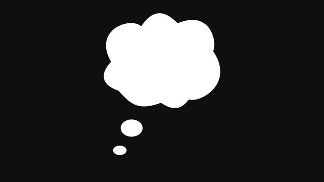 Thought bubble animation on Alpha channel, Blank Speech Dialogue animation, white speech bubble,