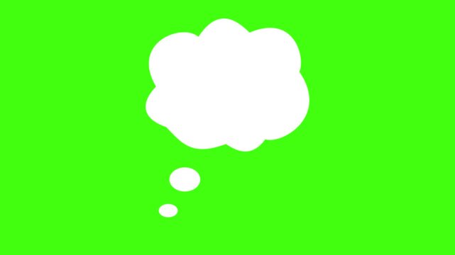 Thought bubble animation on Alpha channel, Blank Speech Dialogue animation, white speech bubble,