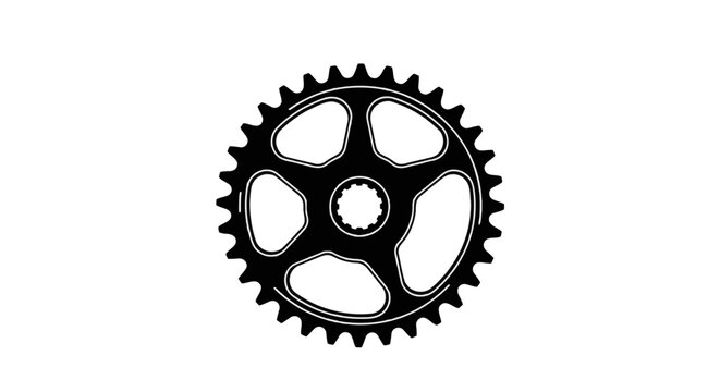 Vector illustration of bicycle chainring gear sprocket on a transparent background