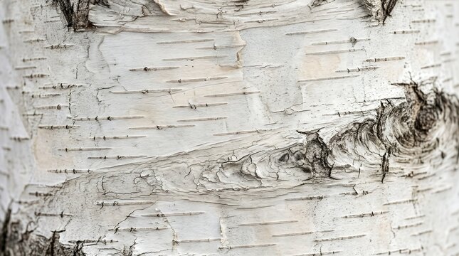 White birch tree bark texture close-up, natural wooden pattern background