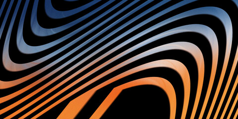 Naklejka premium Abstract background featuring flowing lines with gradient orange and blue.