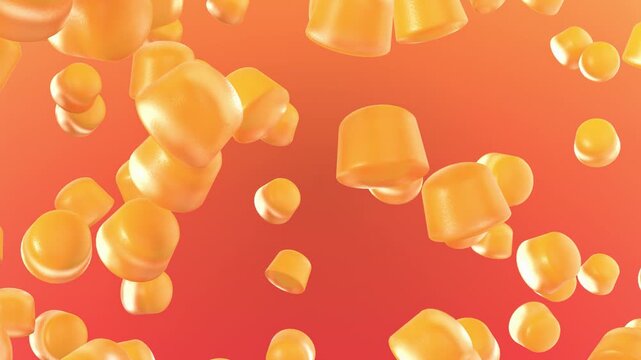 Orange Jelly Candy Bouncing Background Animation