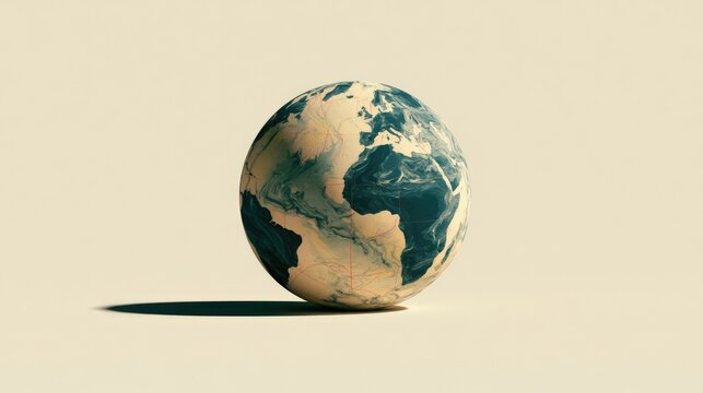 A realistic 3D model of Earth, featuring continents and oceanographic details