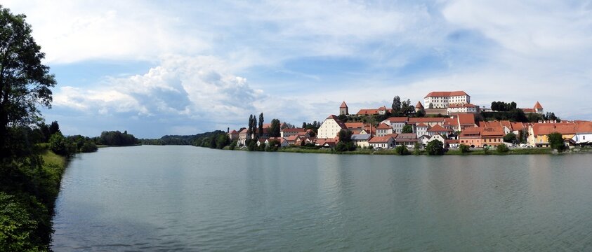 Panoramic view of the city of Ptuj, Rio Brava, Slovenia