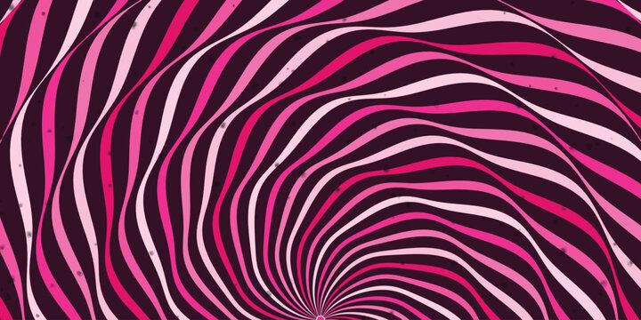 Abstract pink wavy lines hypnotic pattern background vector illustration fo.