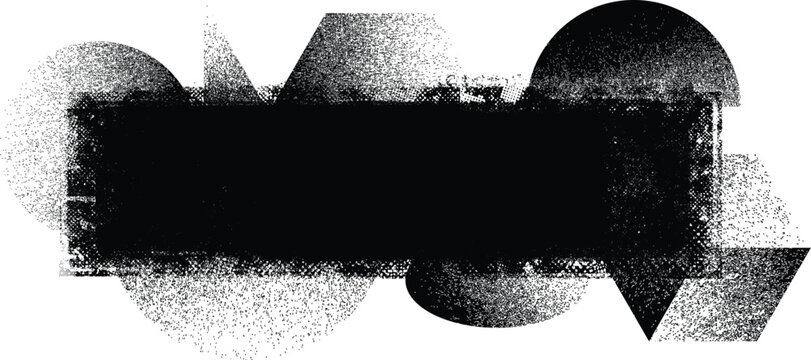 Glitch distorted grunge layer . Noise destroyed texture . Trendy defect error shapes . Overlay grunge texture . Distressed effect .Vector shapes with a halftone dots screen print texture. 