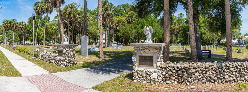 Entrance to the historic Crystal River City Cemetery on 3rd Street - Florida, USA