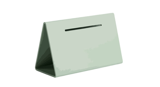Vector illustration of blank aframe table tent sign mockup for restaurant or event display on a transparent background