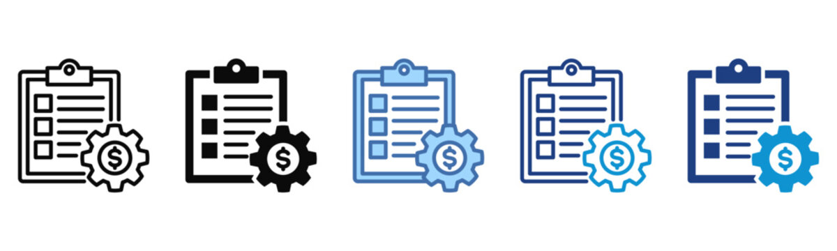 Budget Utilization icon set multiple style collection