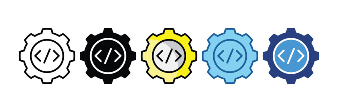 Programming  Icon Set Multiple Style Collection