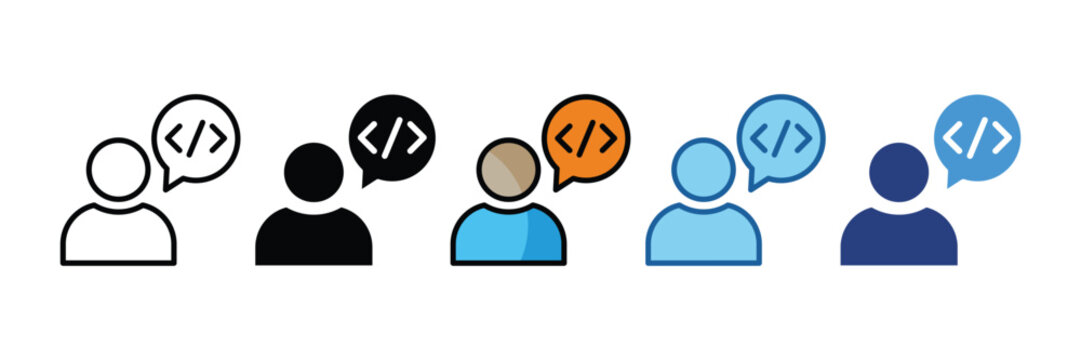 Programmer  Icon Set Multiple Style Collection