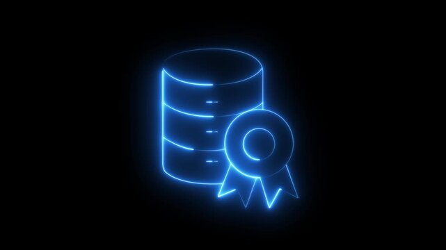 Data certification and compliance line animation. Verified information storage animated icon. Certification Badge Icon with Security motion graphic 4k video..