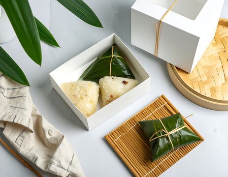 zongzi rice dumpling packaging mockup