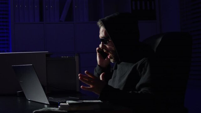Hacker enters the system. Cybersecurity weakens as a Hacker exploits passwords. Dark web activity grows while a Hacker stays anonymous. Internet attack starts when a Hacker uses malware.
