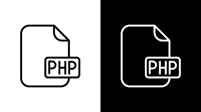 Php File  White Icon Set Design