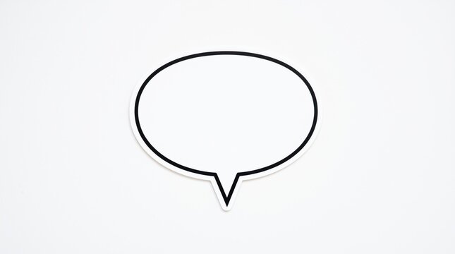 Simple blank speech bubble icon with a thick black outline for communication and chat messages used in graphic design layouts and digital web interfaces for user interaction