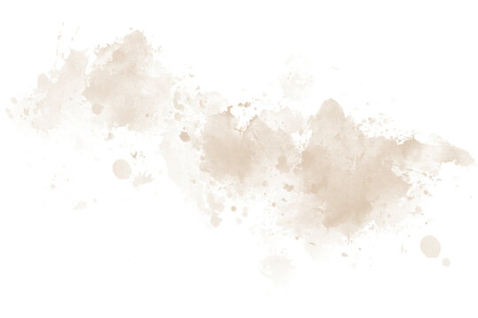 Abstract Cream Watercolor Splash PNG Transparent Background Hand Painted Ink Wash Clipart