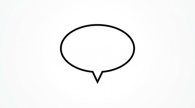 Simple black oval speech bubble icon for communication and messaging