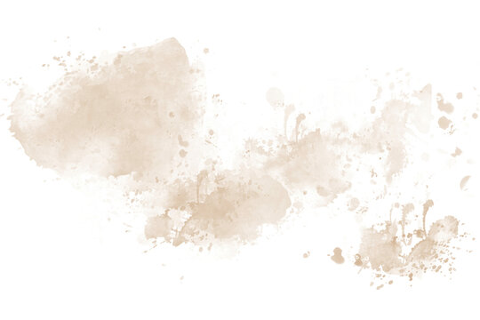 Abstract Cream Watercolor Splash PNG Transparent Background Hand Painted Ink Wash Clipart