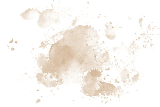 Abstract Cream Watercolor Splash PNG Transparent Background Hand Painted Ink Wash Clipart
