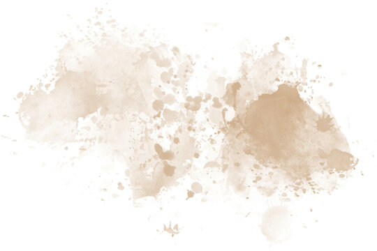 Abstract Cream Watercolor Splash PNG Transparent Background Hand Painted Ink Wash Clipart
