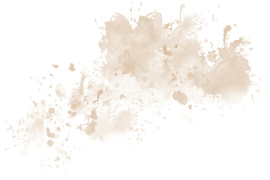 Abstract Cream Watercolor Splash PNG Transparent Background Hand Painted Ink Wash Clipart