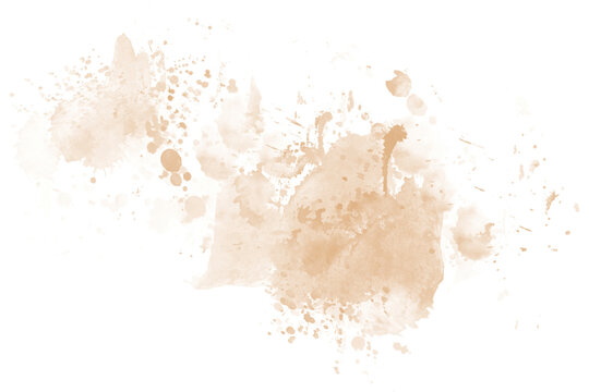 Abstract Cream Watercolor Splash PNG Transparent Background Hand Painted Ink Wash Clipart